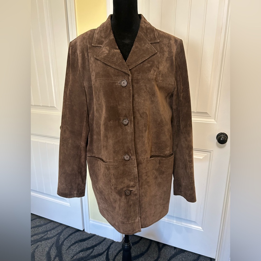 ISZ Leathers Brown Suede Women's Jacket Size Small